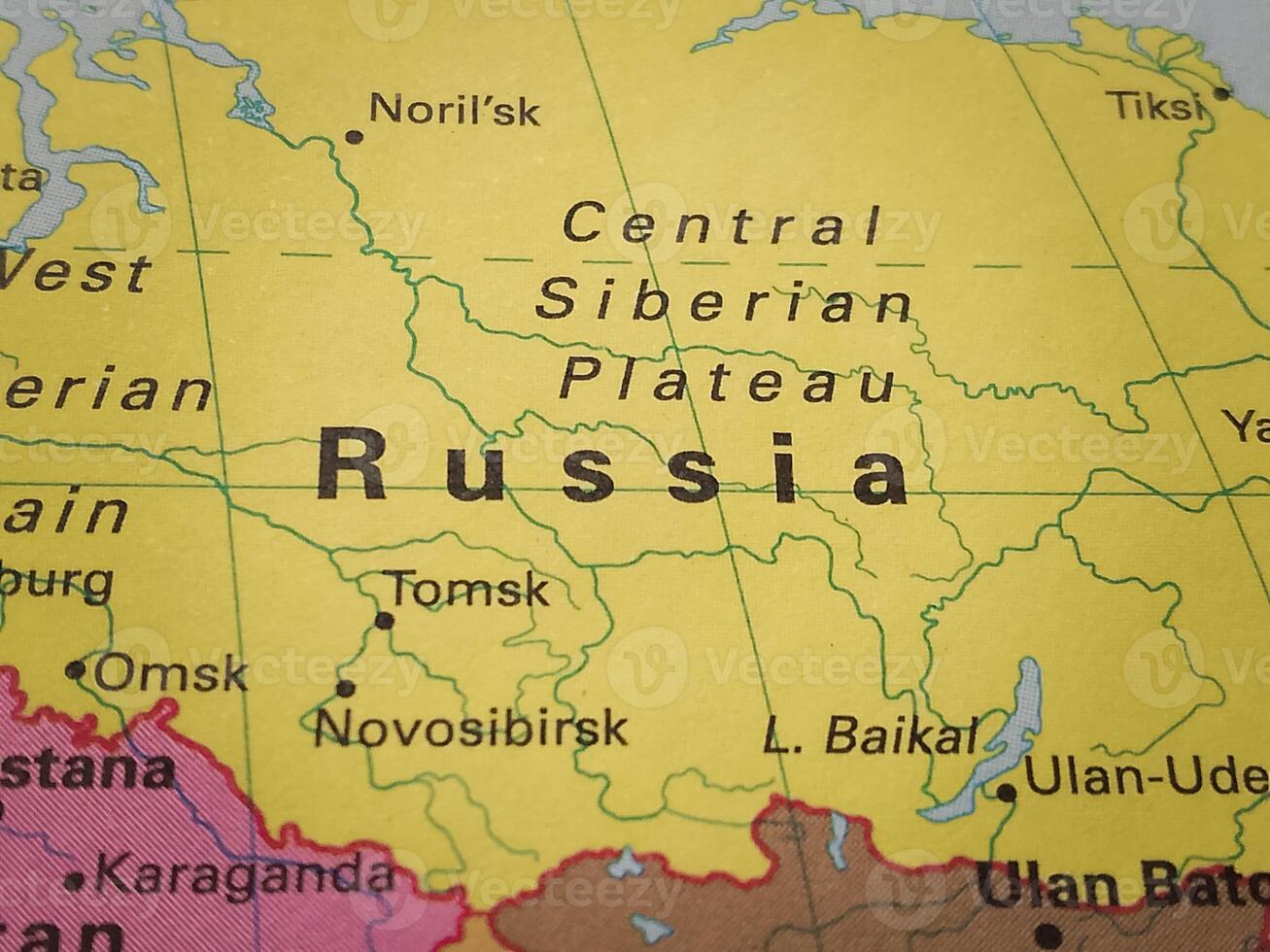 Closeup view of map - Russia Map Background photo