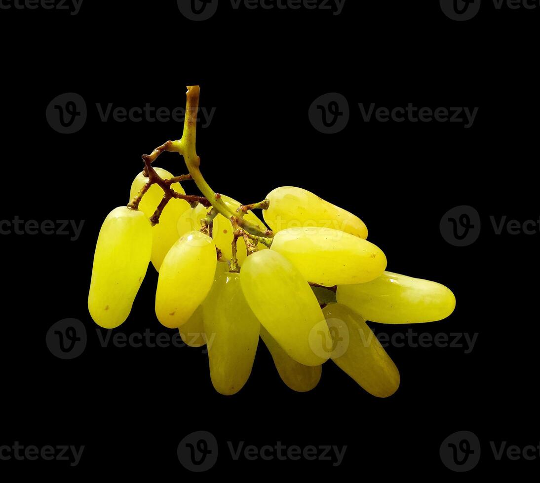 Fresh Organic bunch of Grapes isolated on black ground photo