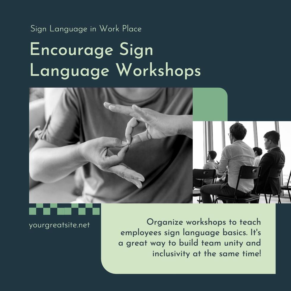 Sign Language (inclusivity in work place) Linkedin Post template