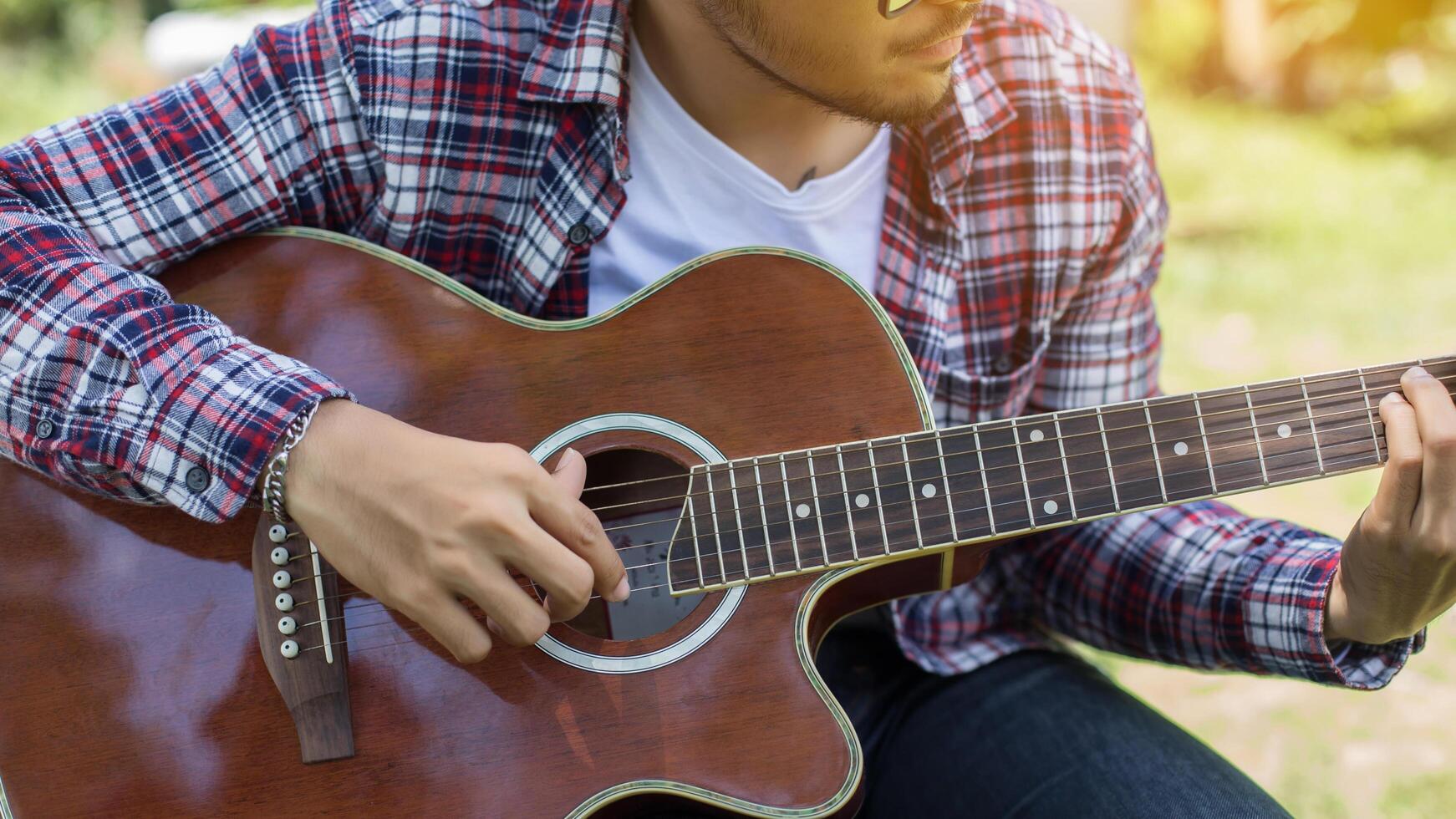 Playing perfect riff. photo