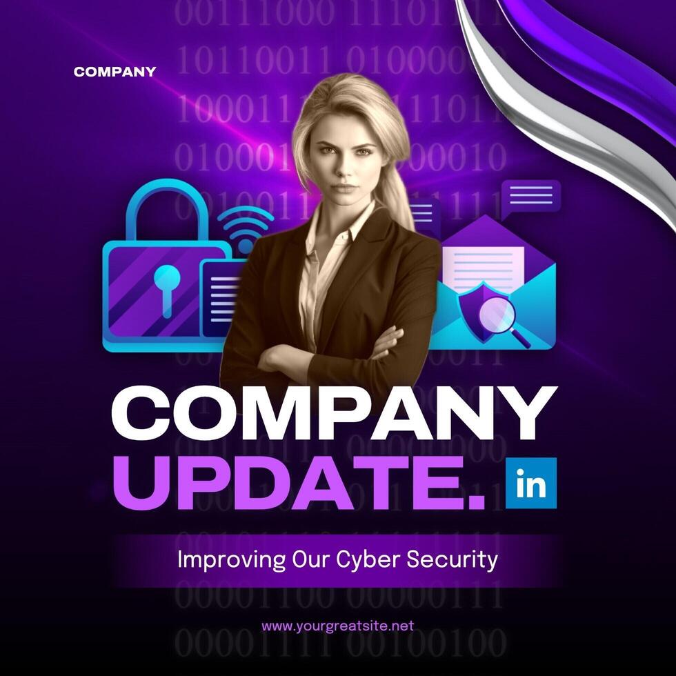 Company Update Cybersecurity Linkedin Post template