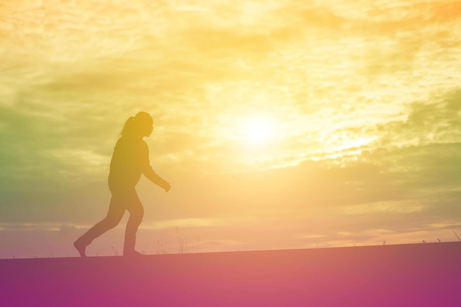 Man in the sunset photo