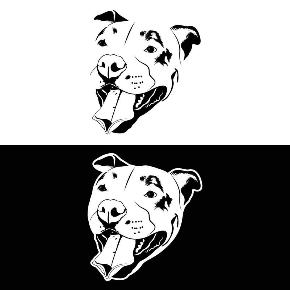 Black and white dog art design vector