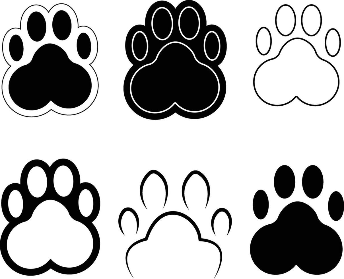 Dog and cat footprint . vector