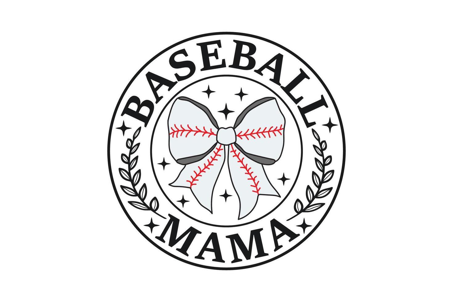 Coquette Baseball Mama Bow Game Day EPS T-shirt Design vector