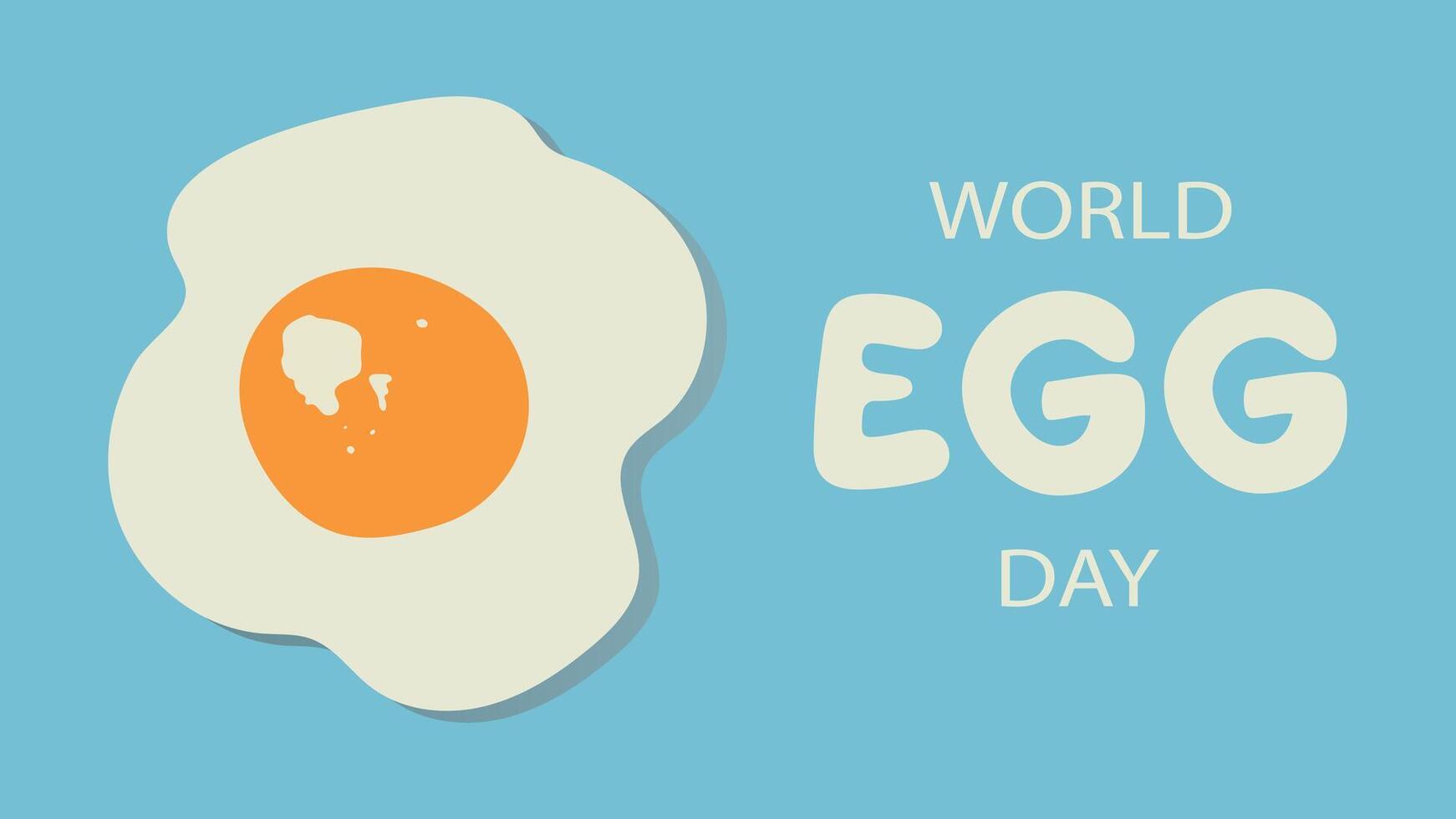 World Egg Day banner isolated on a blue background. Egg Day poster, banner. vector