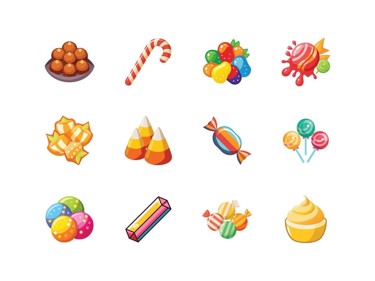 Colorful Candy Set for Kids - Sweet and Fun Treats Collection vector