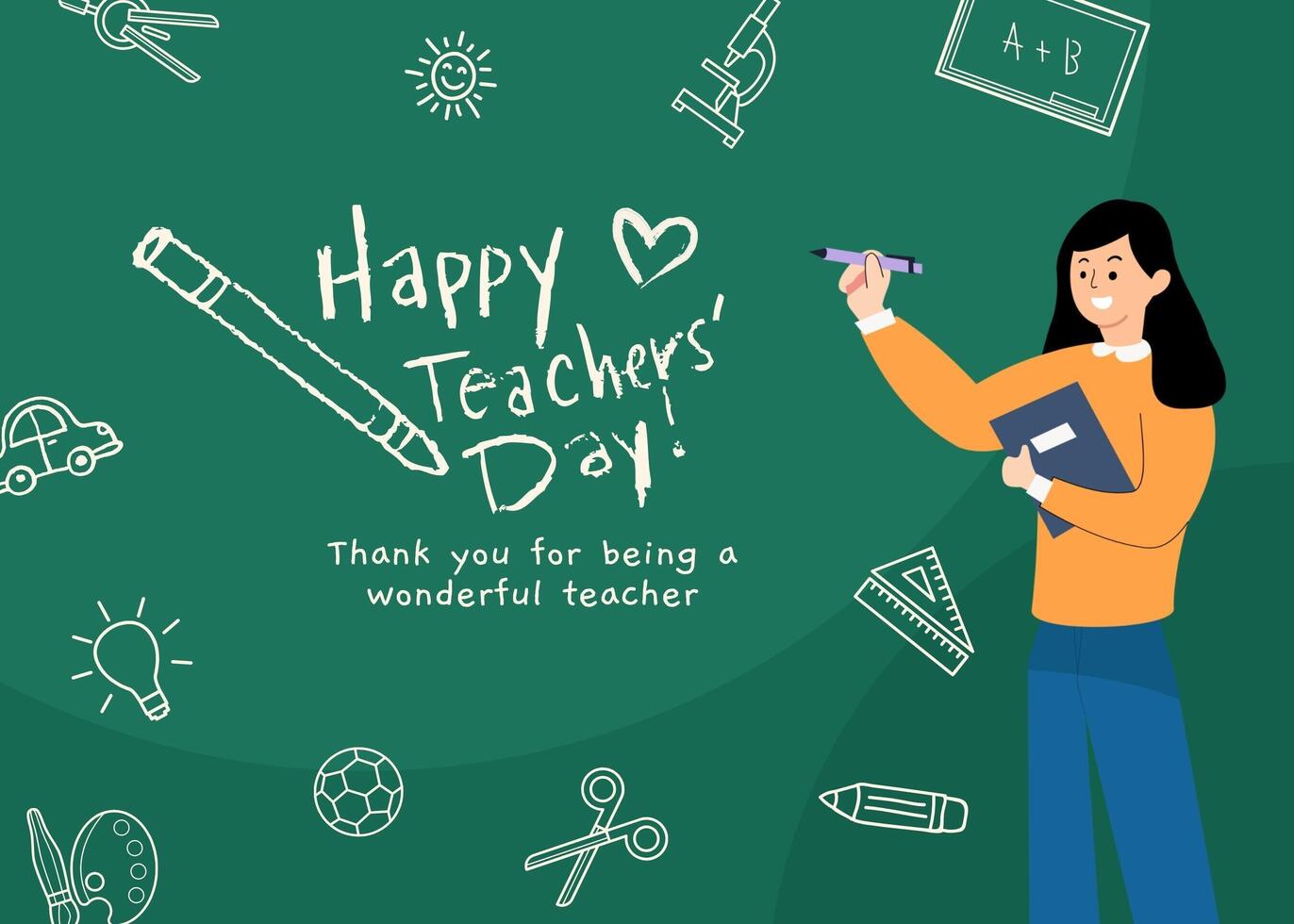 Happy Teacher's Day Invitation Card template
