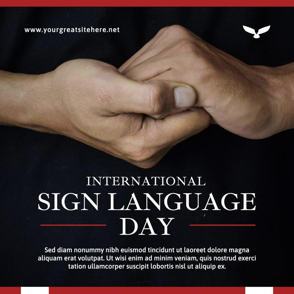 Sign Language Day Instragram Post template