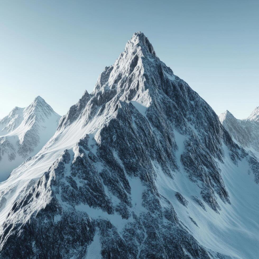 A beautiful sky and majestic mountain peaks capped in snow photo