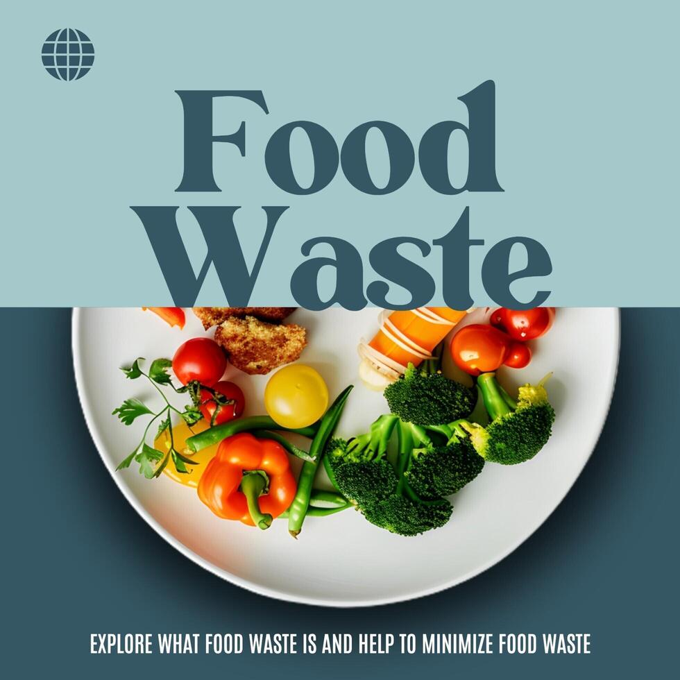 instagram post for food waste template design 
