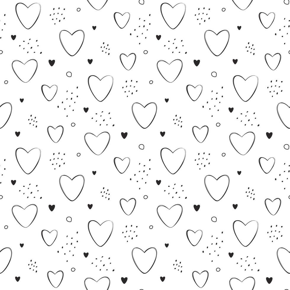 black and white hearts vector