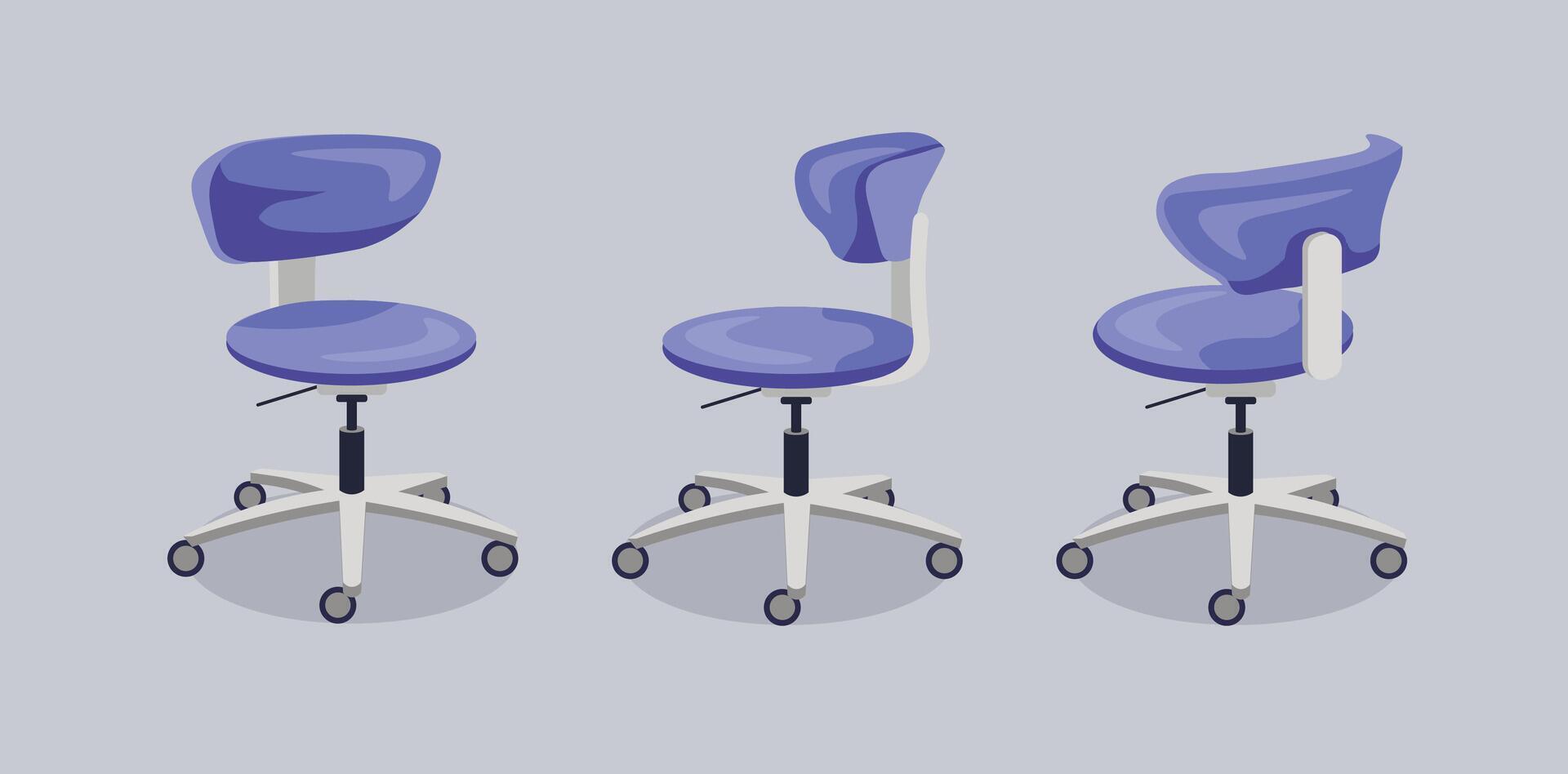office chair different view vector