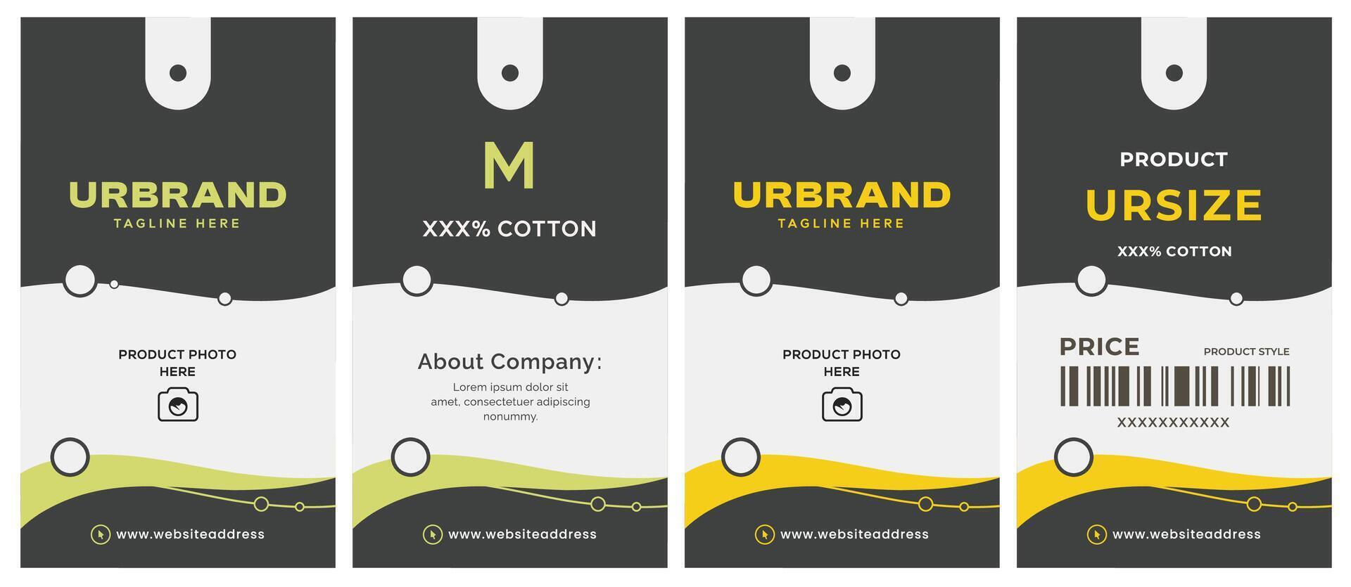 Modern web curve design look cool smart hang tag and price tag to apparel for industry label packaging. vector