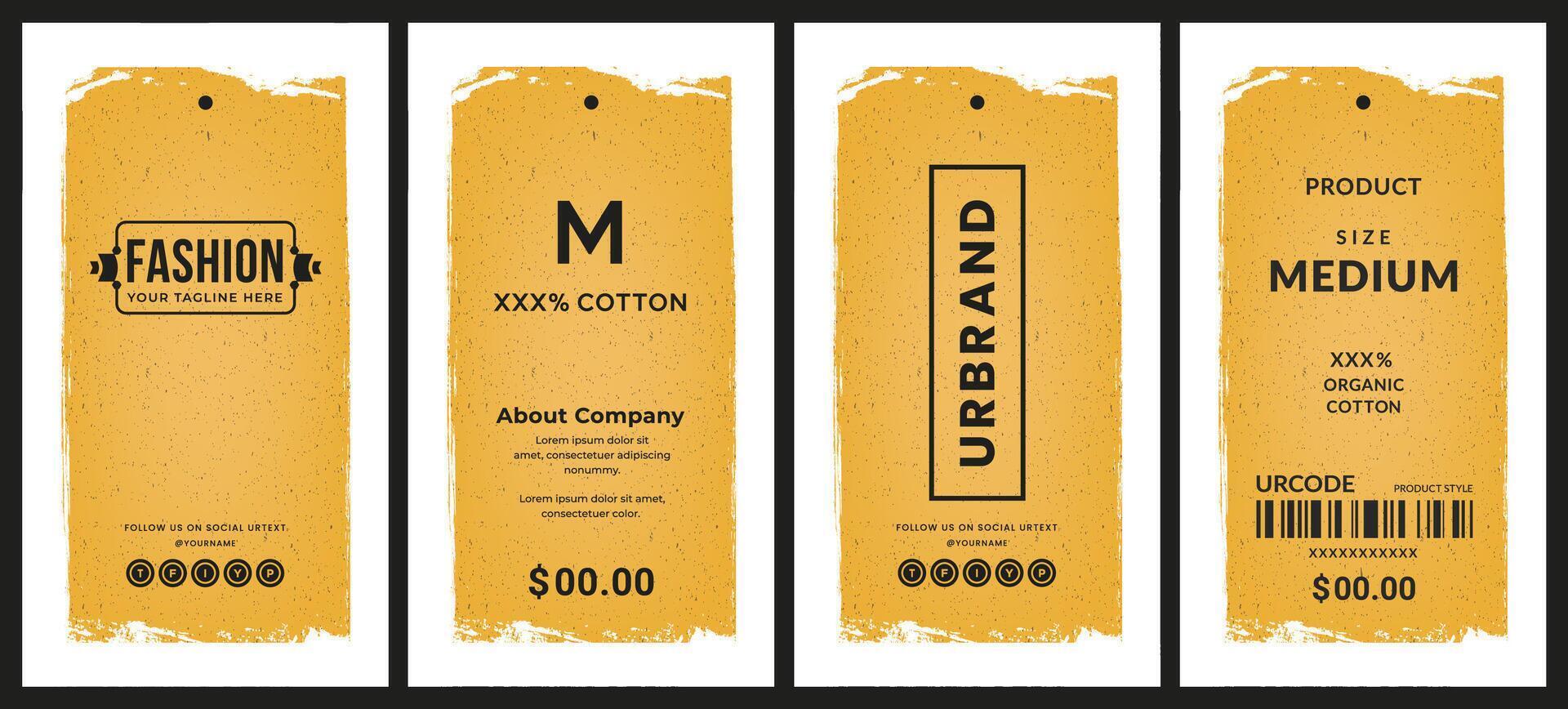 Vintage dot background Hang tag label with price tag abstract design for garments apparel fashion product packaging. vector