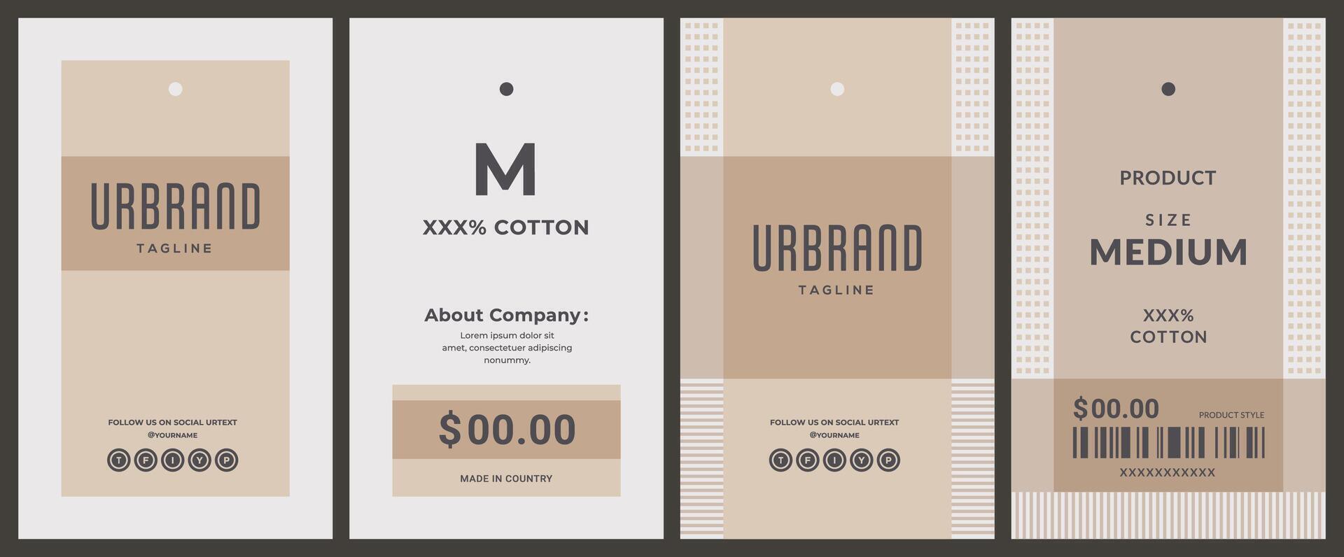 Clean cool dot basic design hang tag label with price tag for high quality garments fashion product packaging item. vector