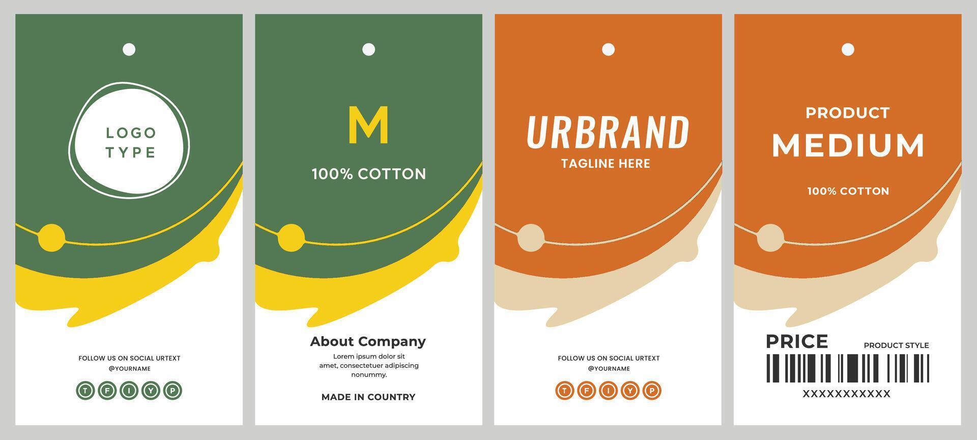 Organic design cool smart hang tag price tag to apparel for all industry label garments packaging. vector