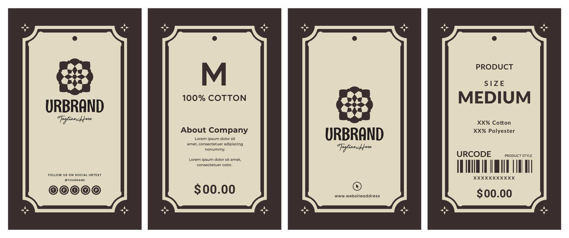 Vintage background modern hang tag and price tag design for all apparel company product sticker packaging label. vector