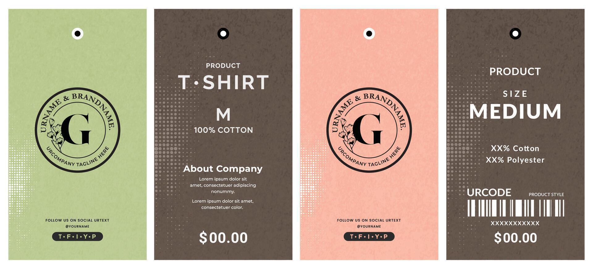 Creative background with hang tag and price tag vintage design for all apparel company product packaging sticker label. vector