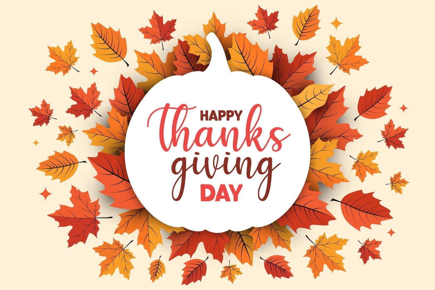 Happy thanksgiving day event illustration backgrounds with maples and leaves vector
