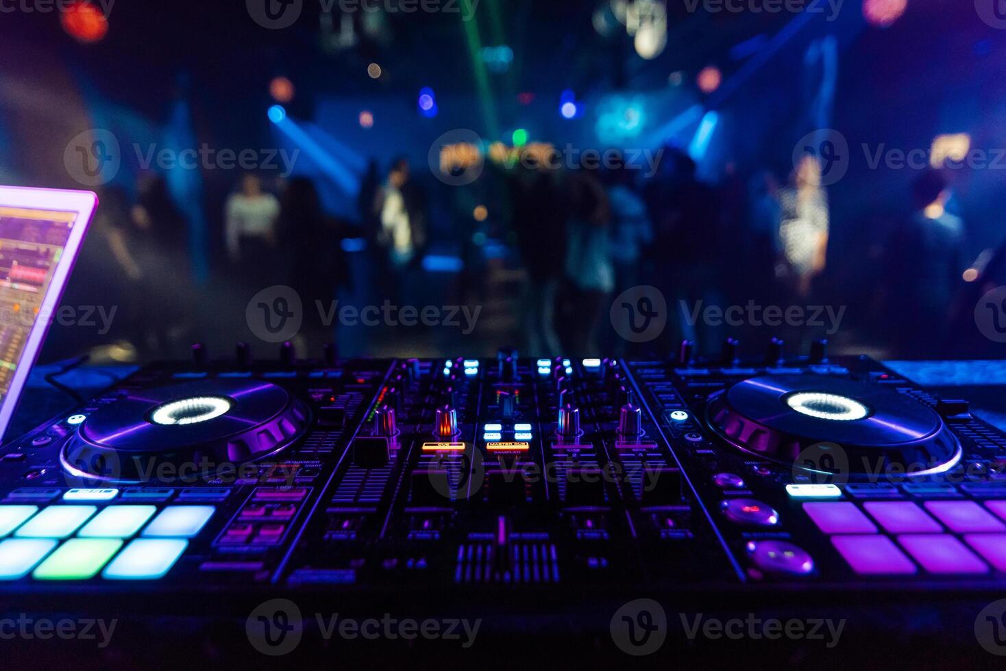 music mixer DJ controller Board for professional mixing of electronic music photo