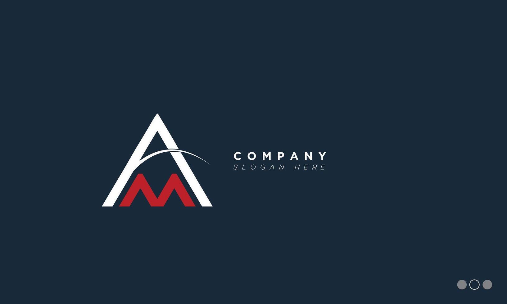 AM Alphabet letters Initials Monogram logo MA, A and M vector