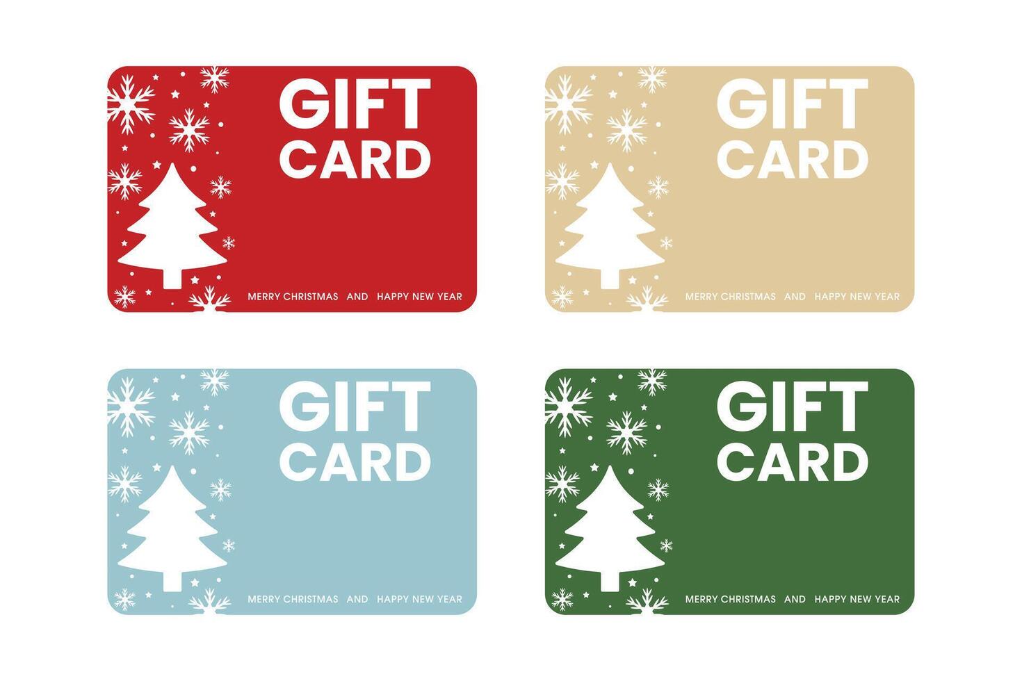 Set of colorful New Year and Christmas gift vouchers. vector
