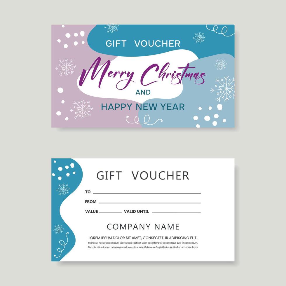 Gift certificate template for Christmas and New Year. vector