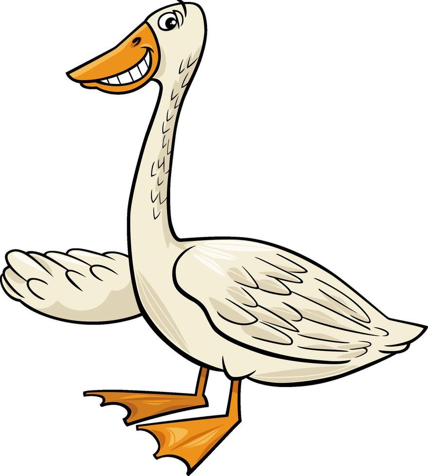 cartoon goose bird farm animal character vector