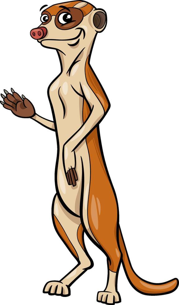 meerkat animal character cartoon illustration vector