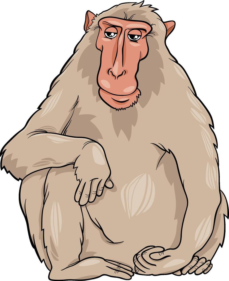 macaquee animal character cartoon illustration vector