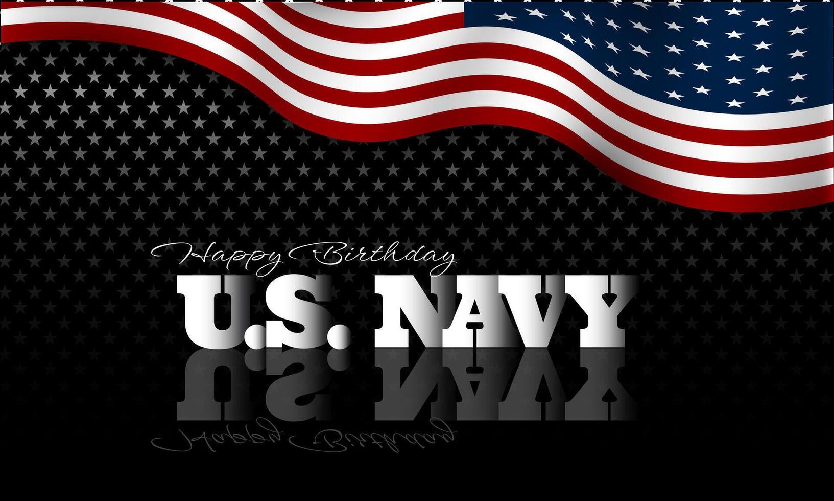 Happy Birthday US Navy October 13 background Illustration With Half Gradient text vector