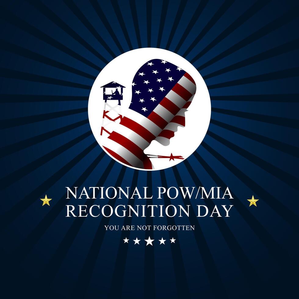 Happy National POW MIA Recognition Day Background Illustration vector