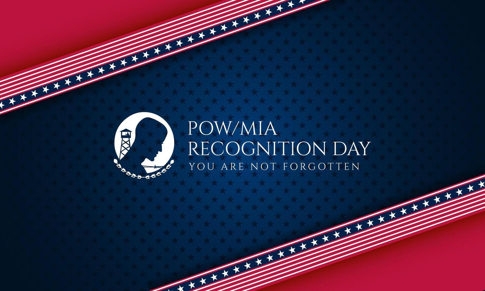 National POW MIA Recognition Day with stars in Background vector