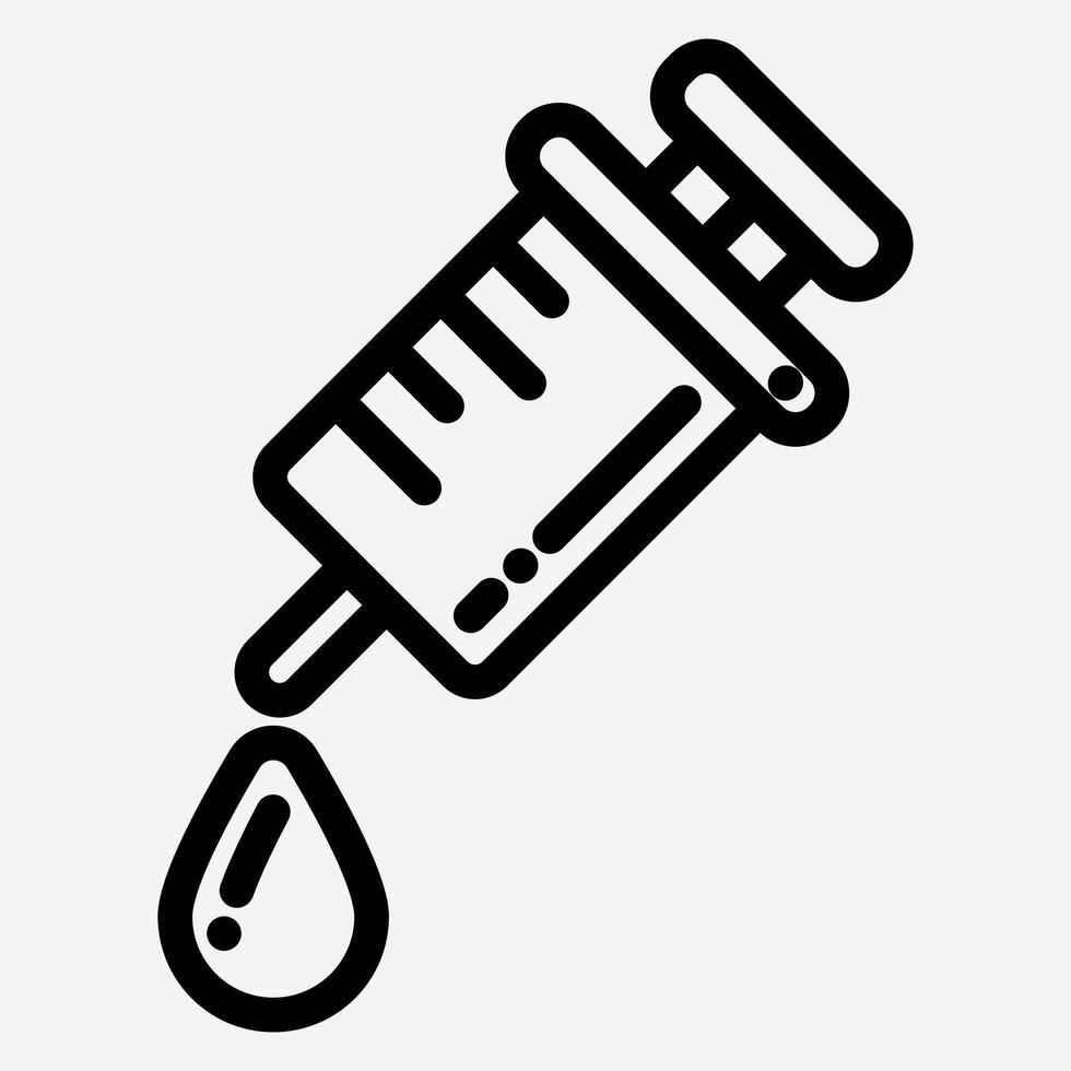 Syringe icon, illustration of liquid injection for patients, vaccination and treatment suitable for infographics about vaccination and immunization. vector