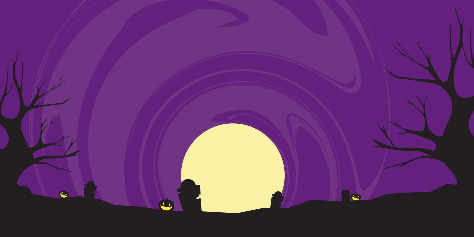 Halloween background design, Halloween night,spooky atmosphere, pumpkin, halloween night . vector