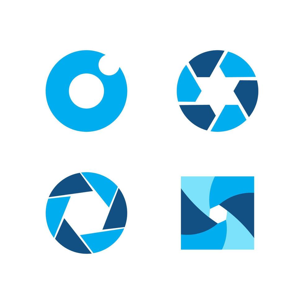 Lens circle Camera icon logo . Lense frame business logo isolated vector