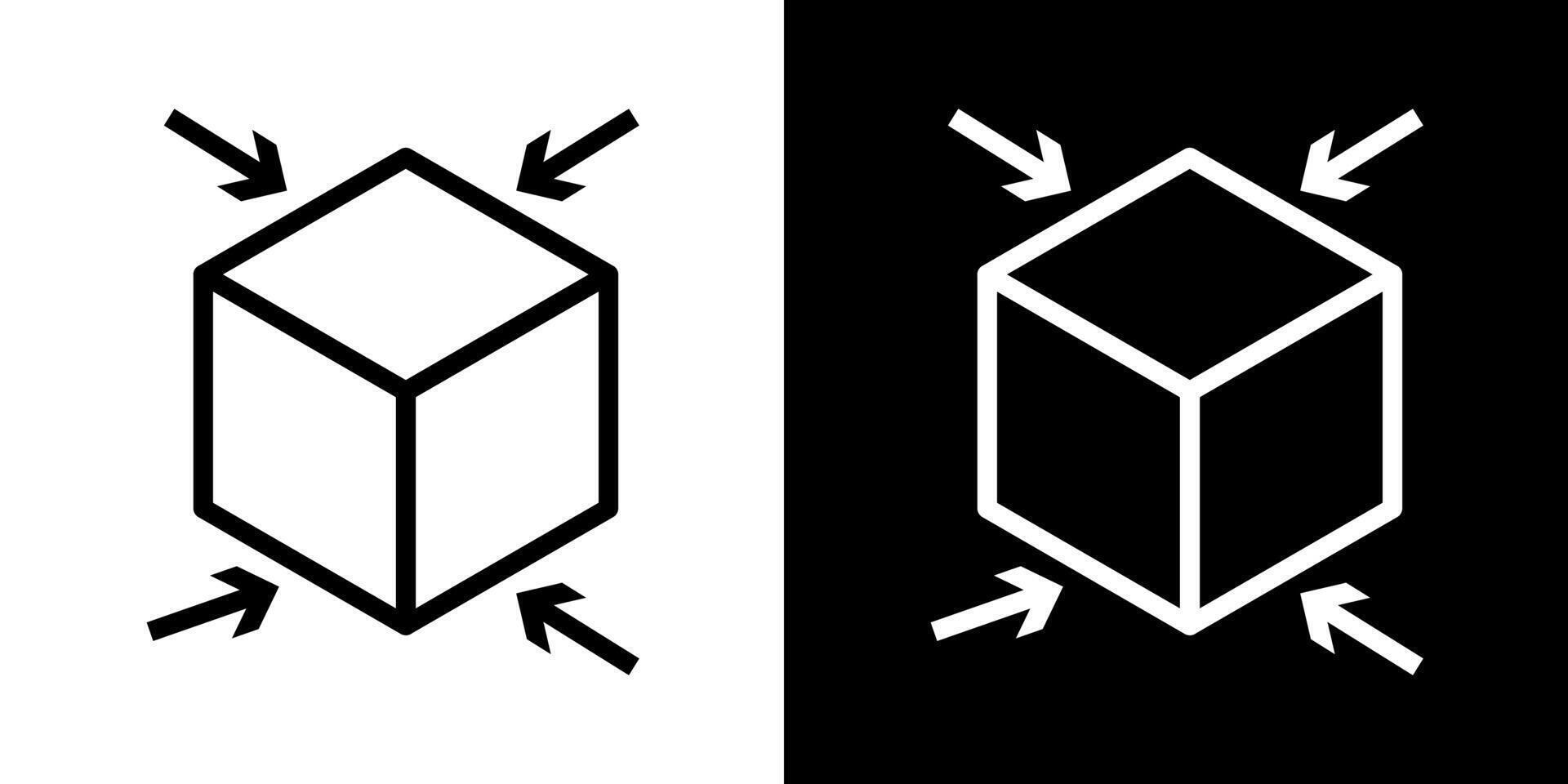 Perspective 3d cube design icon. Pexel perfect creativity sign symbol. Editable stroke. vector