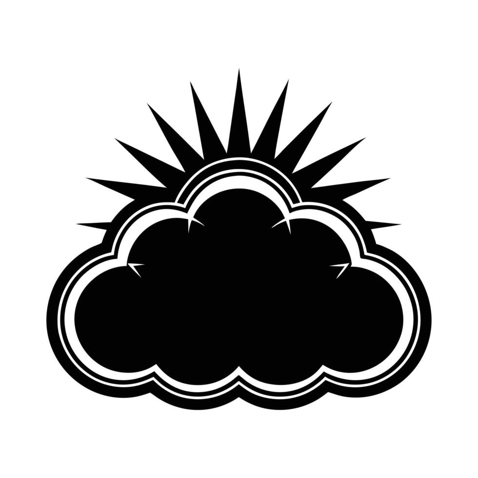 Silhouette Minimalist cloud . vector