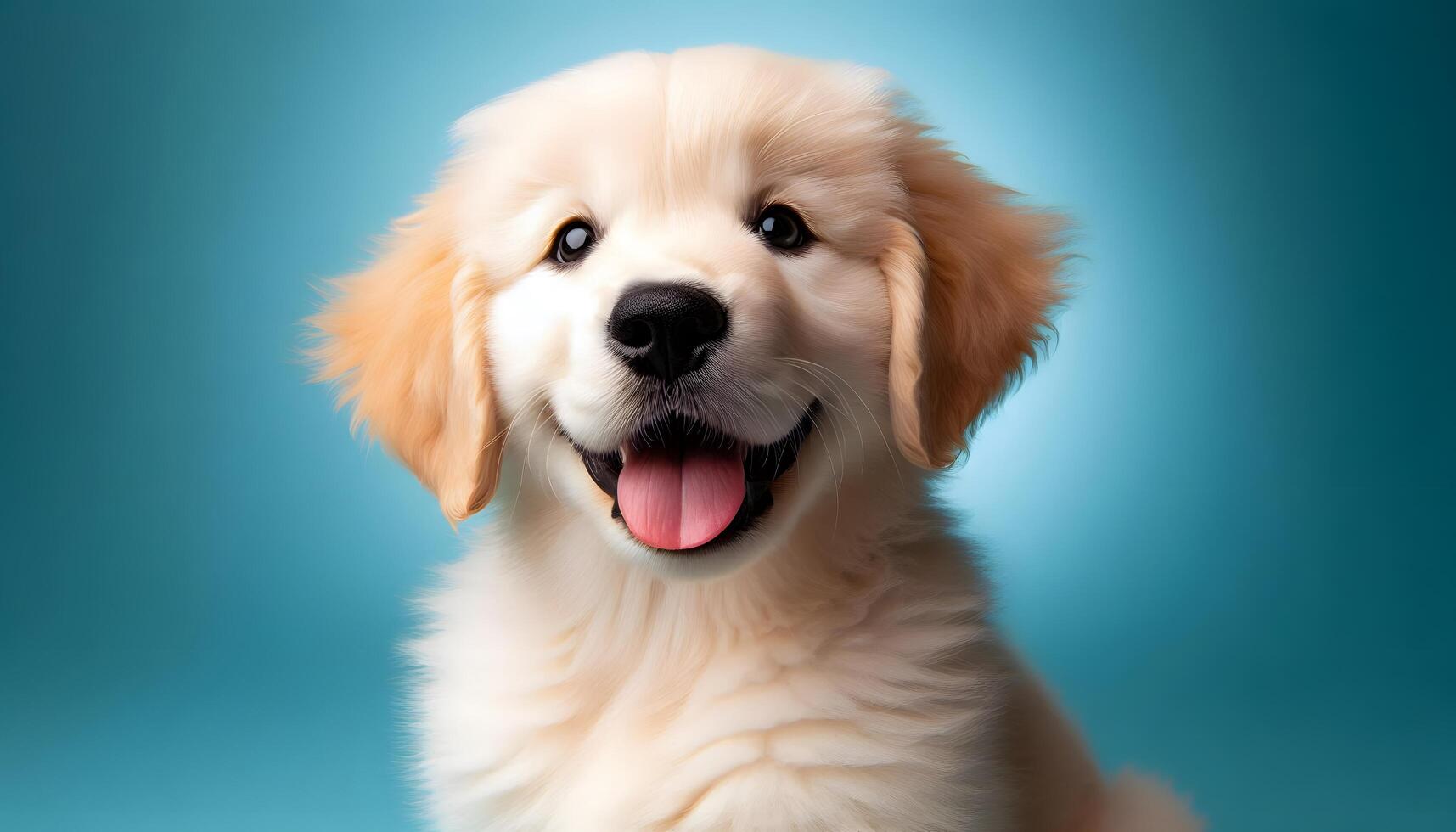 Happy Golden Retriever Puppy Portrait photo