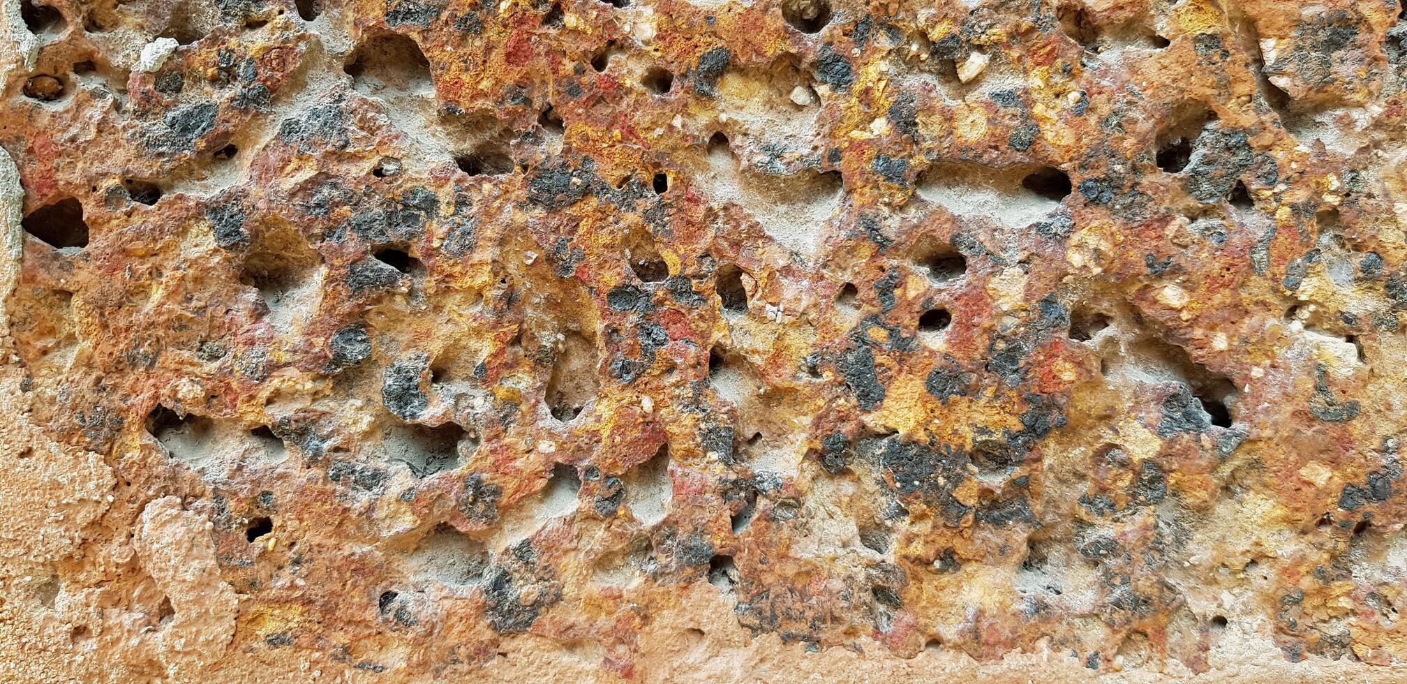 Close up Rough or grunge Brown and Black wall for background. Art and Abstract wallpaper. photo