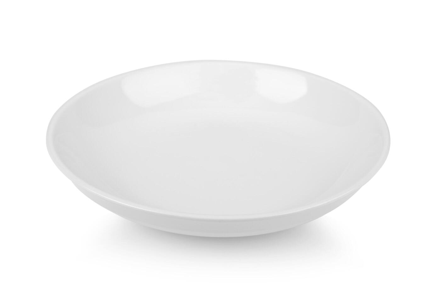 Ceramic plate isolated on white blackground. photo