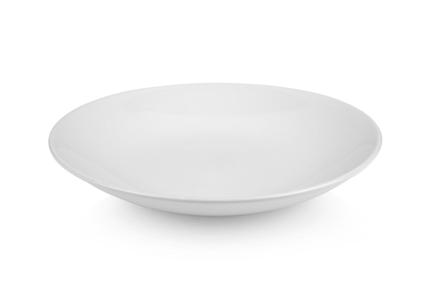 Ceramic plate isolated on white blackground. photo