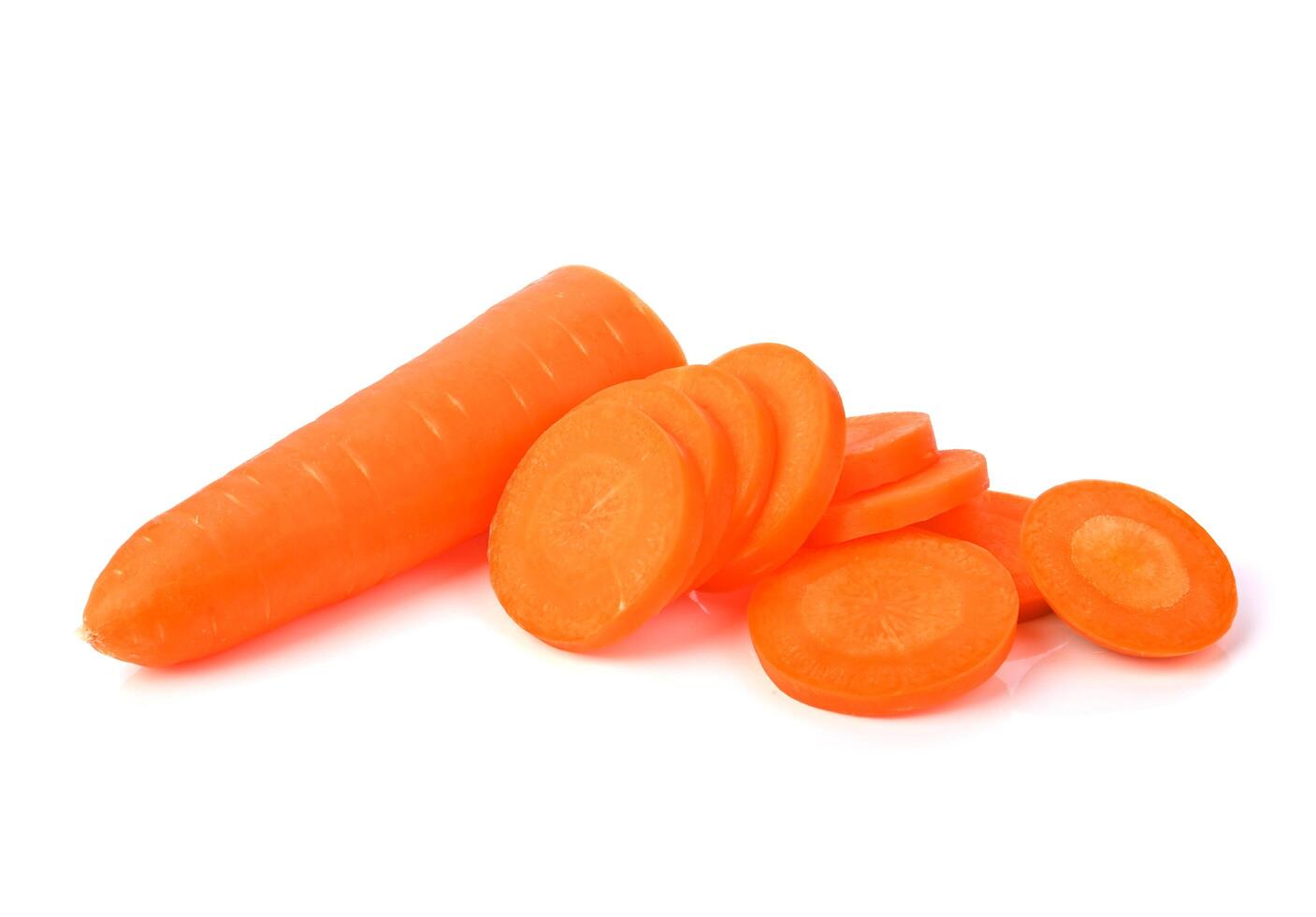 Carrots with sliced isolated on white background. photo