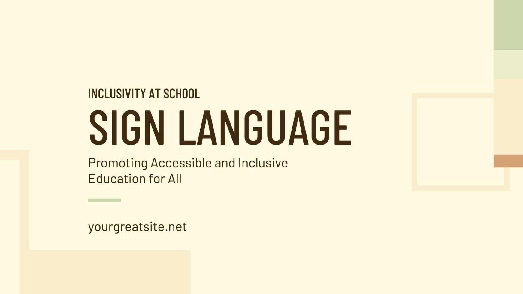 Sign Language Inclusivity at School Presentation template