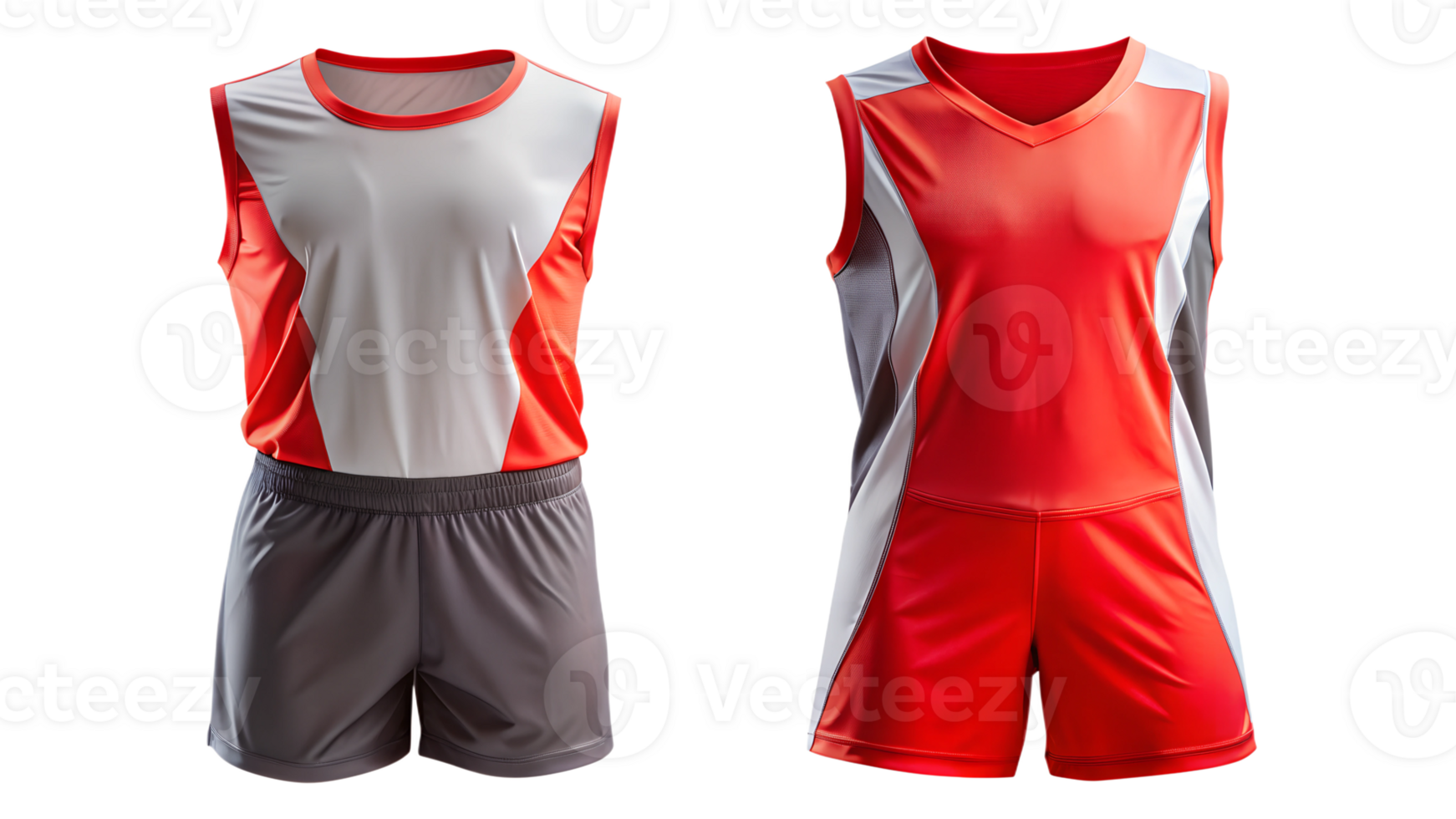 Red and gray basketball jersey with shorts transparent png