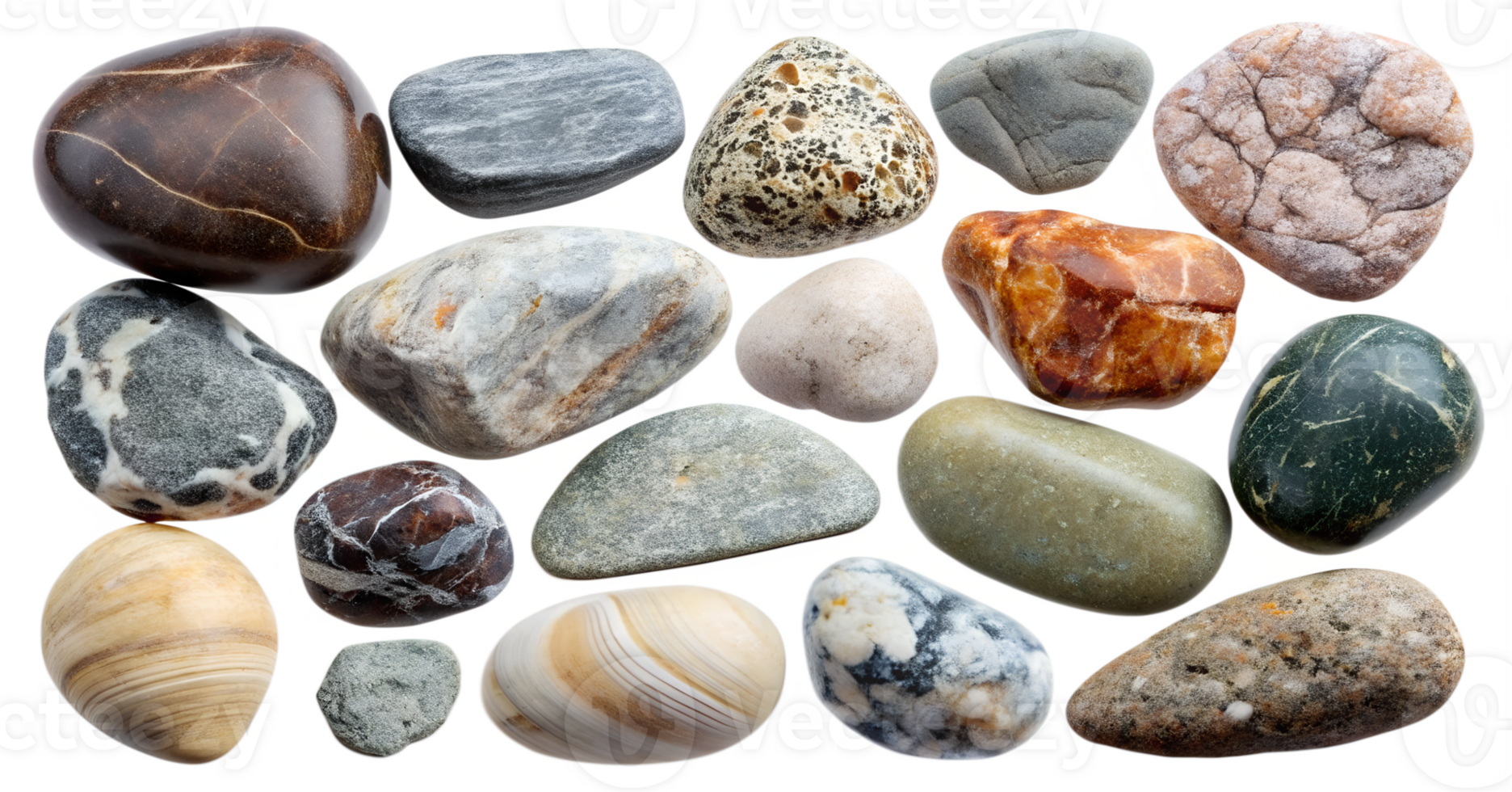 collection of colorful smooth pebbles transparent png