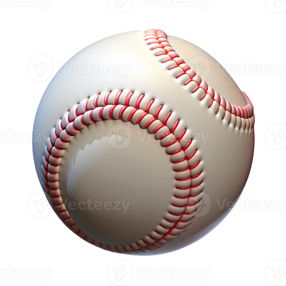 Close-up of a Classic White Baseball with Red Stitches png