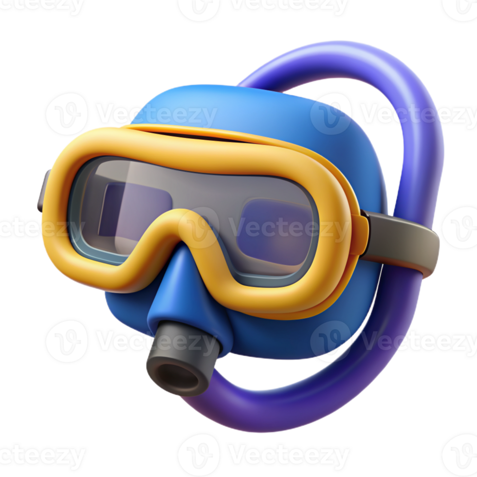 3D Icon of Diving Mask with Snorkel png