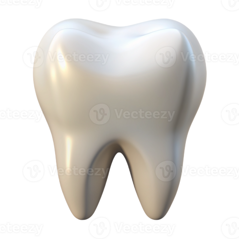 Realistic 3D Tooth Icon for Dental and Medical Applications isolated PNG transparent background